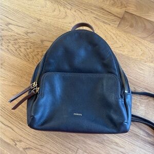 Fossil Dark Brown Leather Backpack